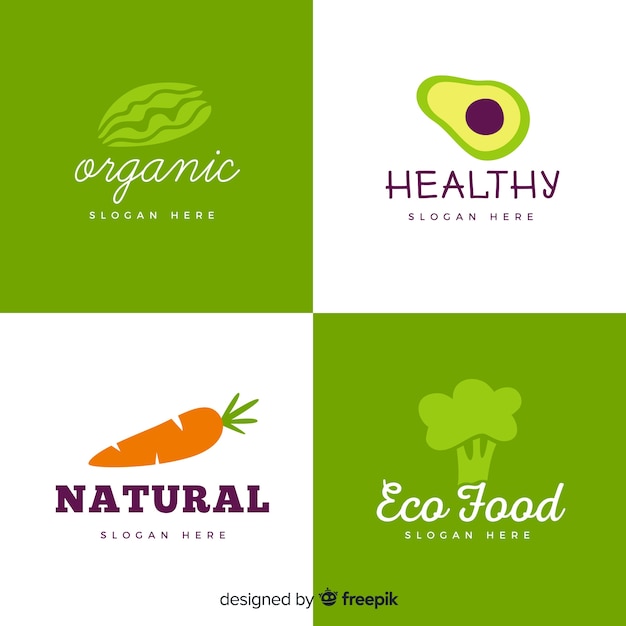 Free Vector hand drawn healthy food logo