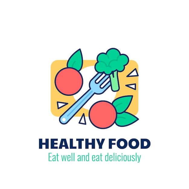 Free Vector hand drawn healthy food logo