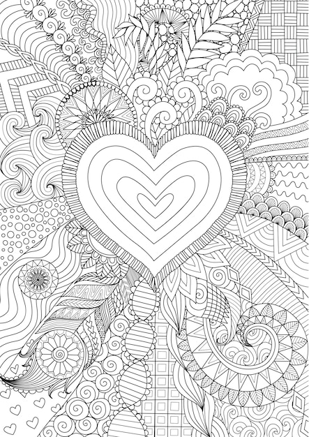 Hand drawn heart background