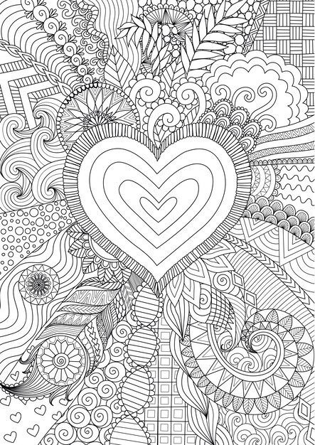 Hand drawn heart background