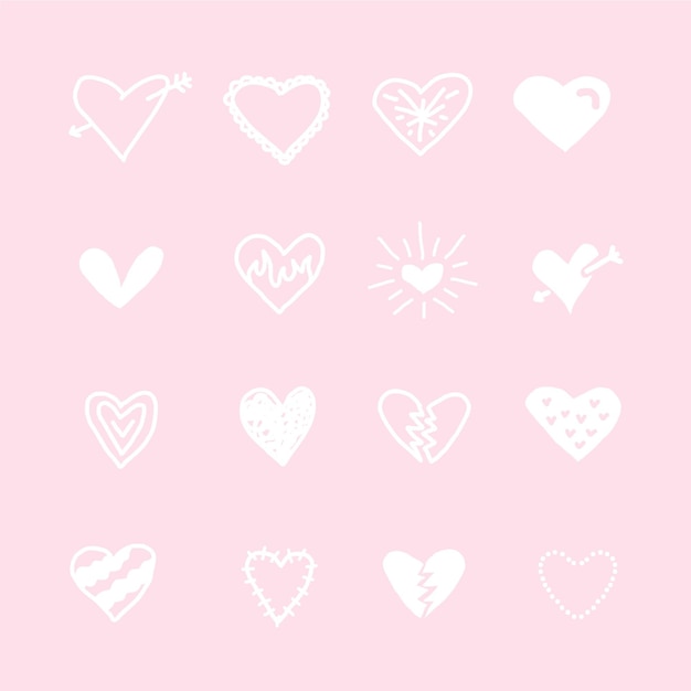 Free Vector hand-drawn heart collection design