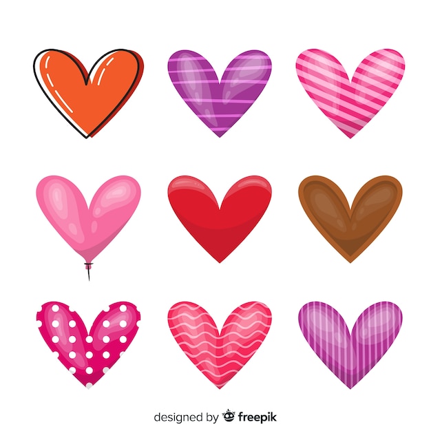 Free Vector hand drawn heart collection