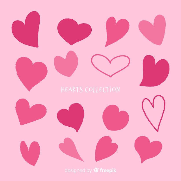 Hand drawn heart collection