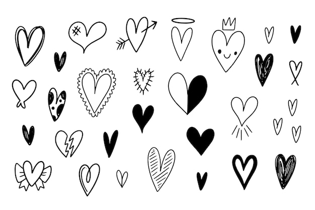 Free Vector hand drawn heart collection