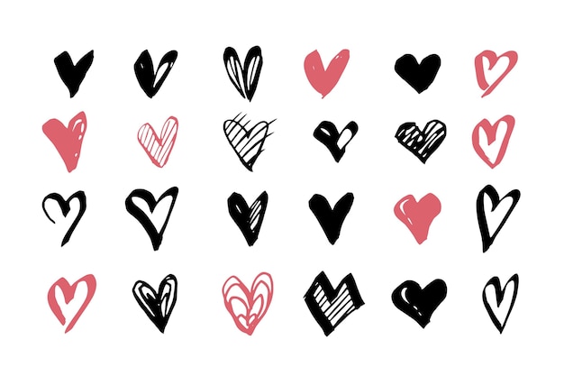 Hand drawn heart collection