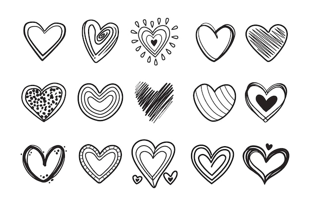 Free Vector hand drawn heart doodle illustration