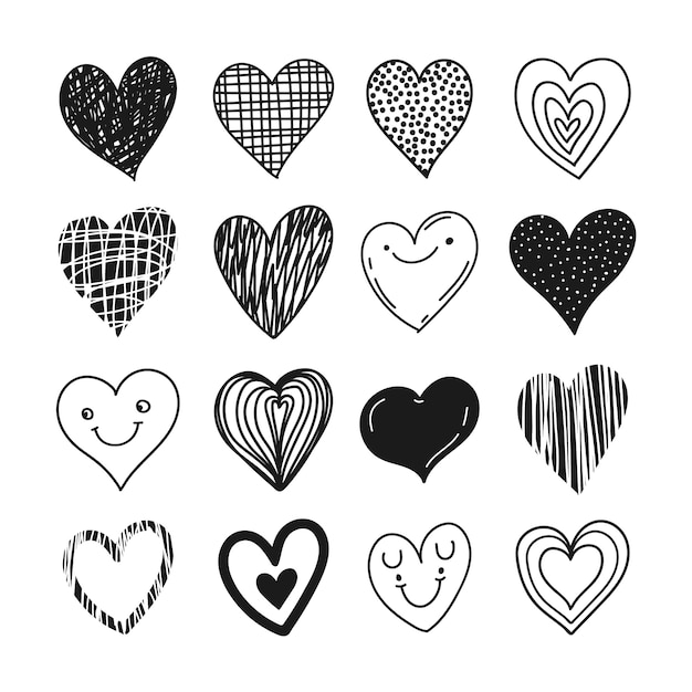 Free vector hand drawn heart  doodle illustration