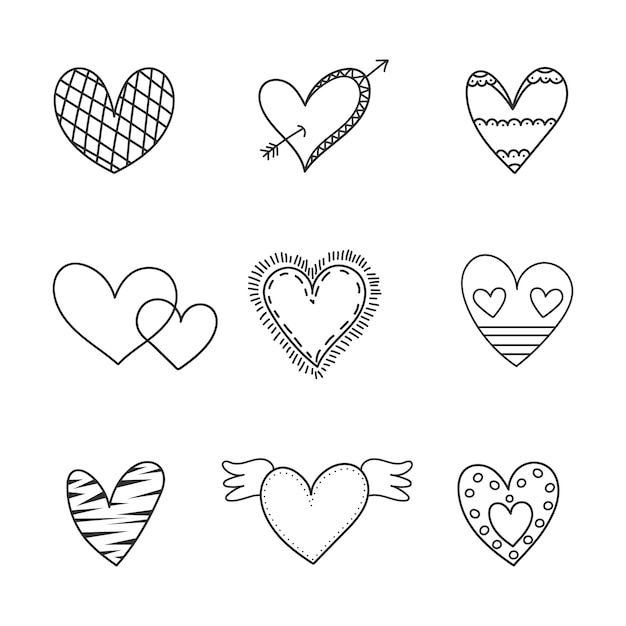 Free vector hand drawn heart  doodle illustration