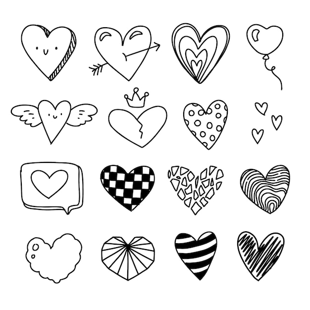 Free Vector hand drawn heart drawing doodle illustration