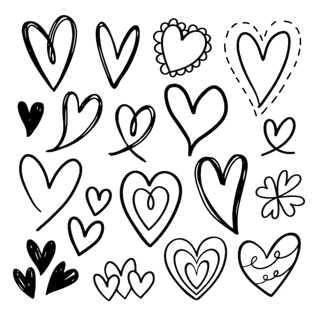 Hand drawn heart  drawing illustration