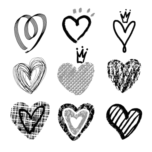 Free Vector hand drawn heart  drawing illustration