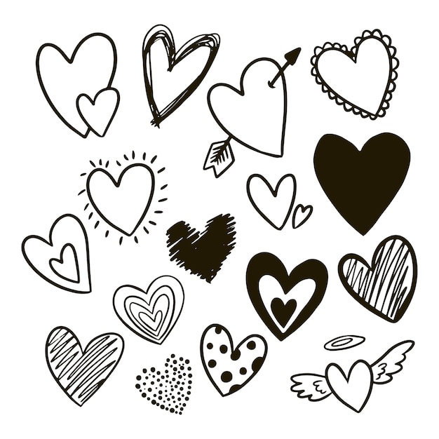 Free Vector hand drawn heart drawing illustration