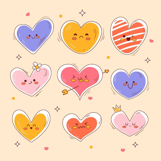 Free Vector hand drawn heart drawing illustration