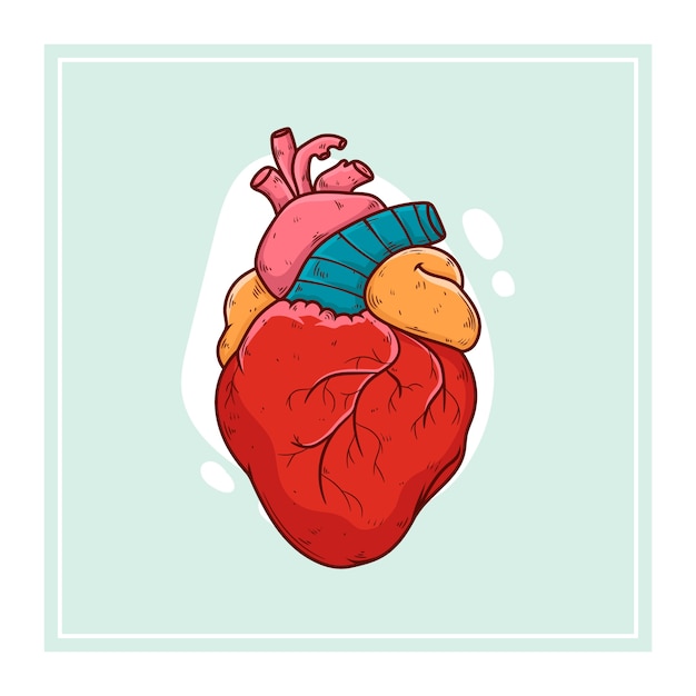 Hand drawn heart drawing illustration