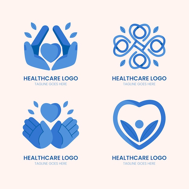 Free vector hand drawn heart healthcare logo