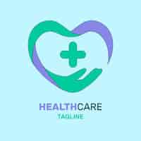 Free vector hand drawn heart healthcare logo