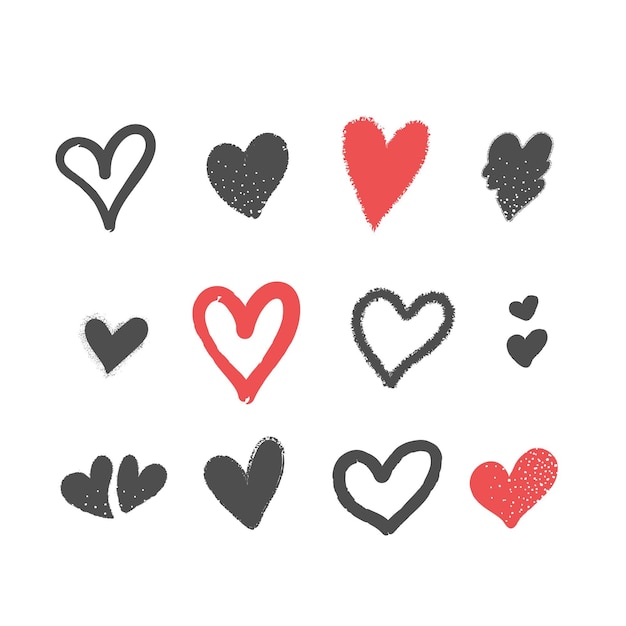 Free Vector hand drawn heart illustration pack