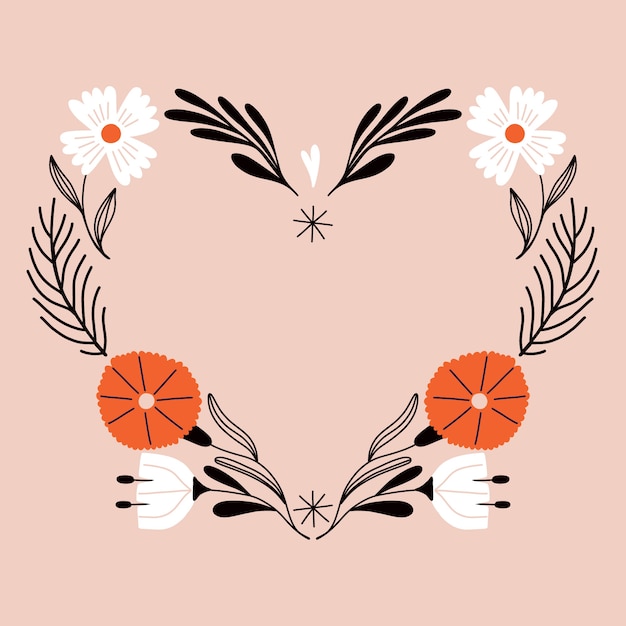 Free vector hand drawn hearts border and frame