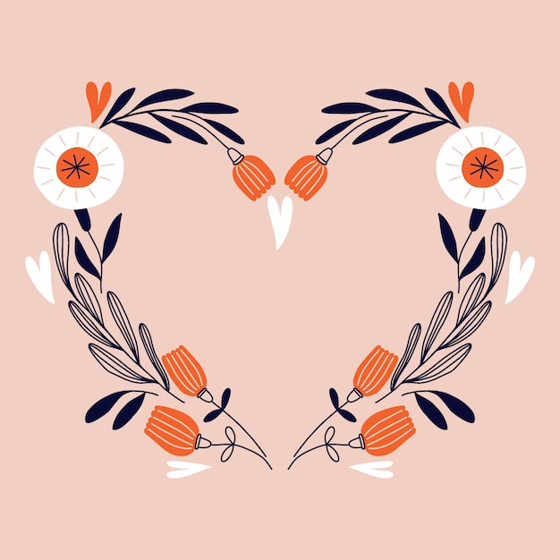 Free Vector hand drawn hearts border and frame