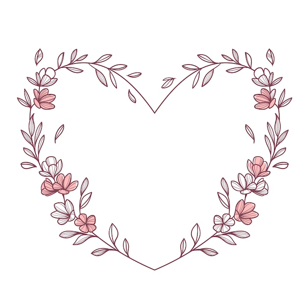 Free Vector hand drawn hearts border and frame