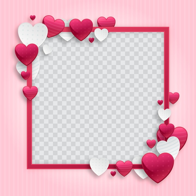 Free Vector hand drawn hearts border and frame