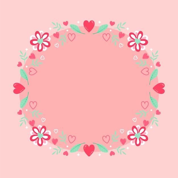 Hand drawn hearts border and frame