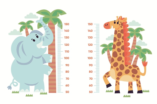 Free Vector hand drawn height meter collection