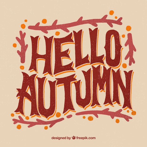 Free Vector hand drawn hello autumn background