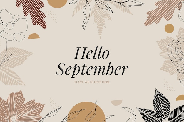 Free Vector hand drawn hello september background