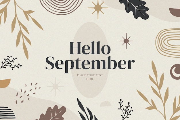 Hand drawn hello september background