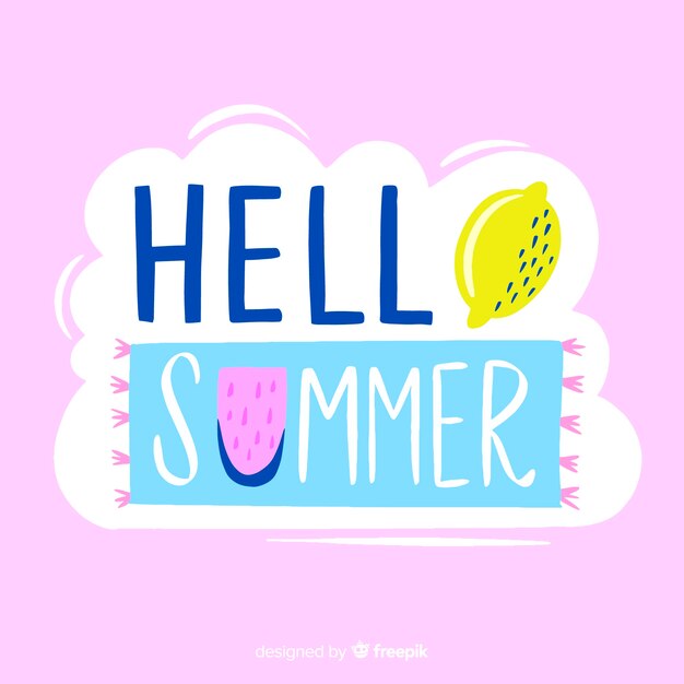 Hand drawn hello summer background