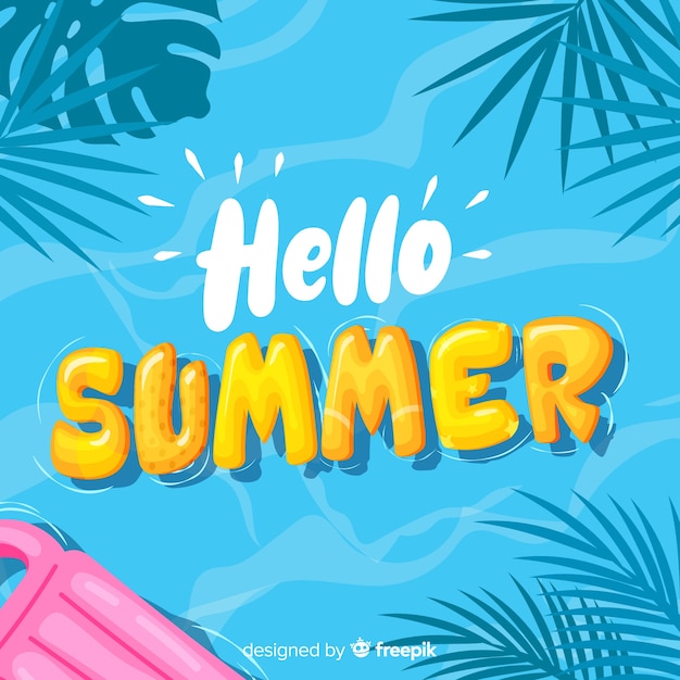 Hand drawn hello summer background