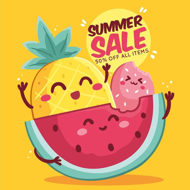 Hand drawn hello summer sale