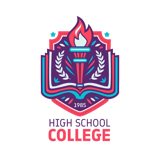 Hand drawn high school logo design