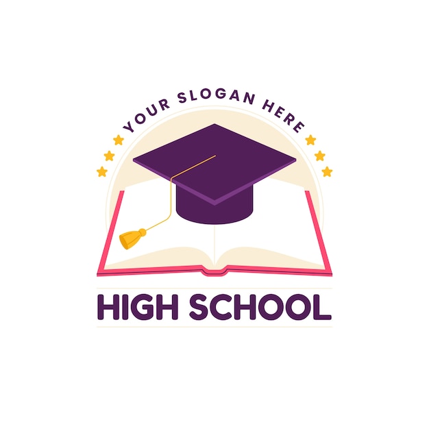 Free vector hand drawn high school logo design