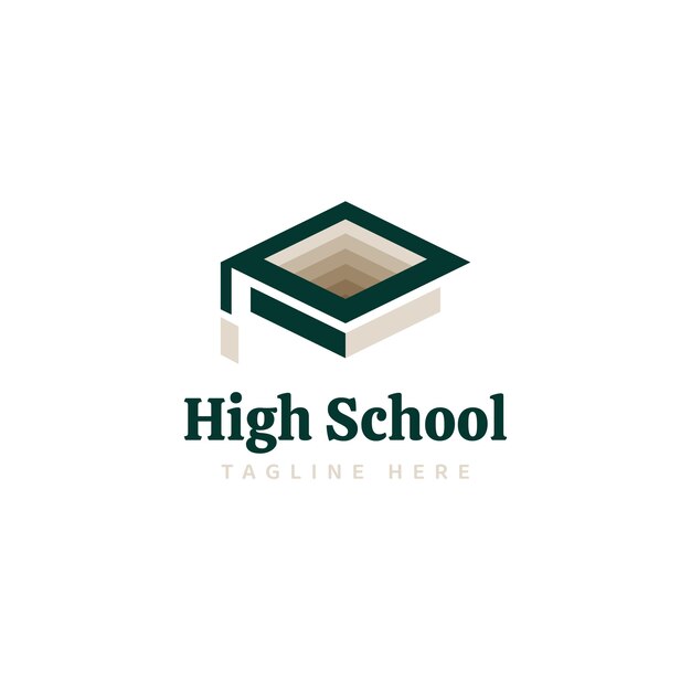 Hand drawn high school logo design