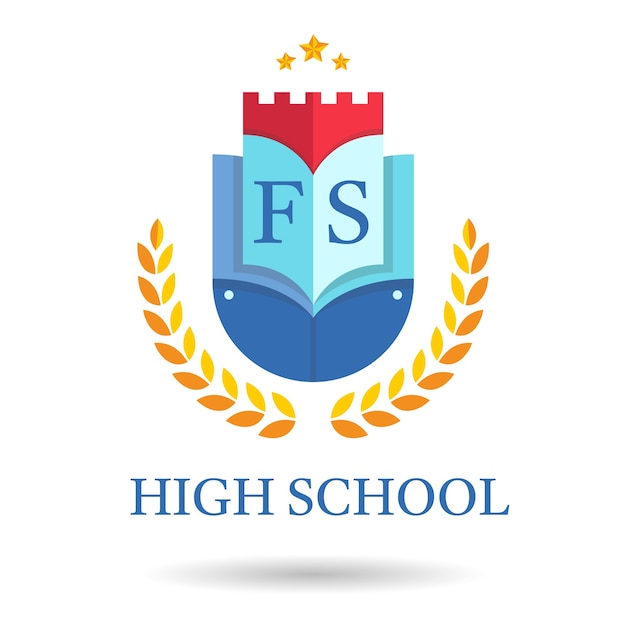 Free vector hand drawn high school logo template