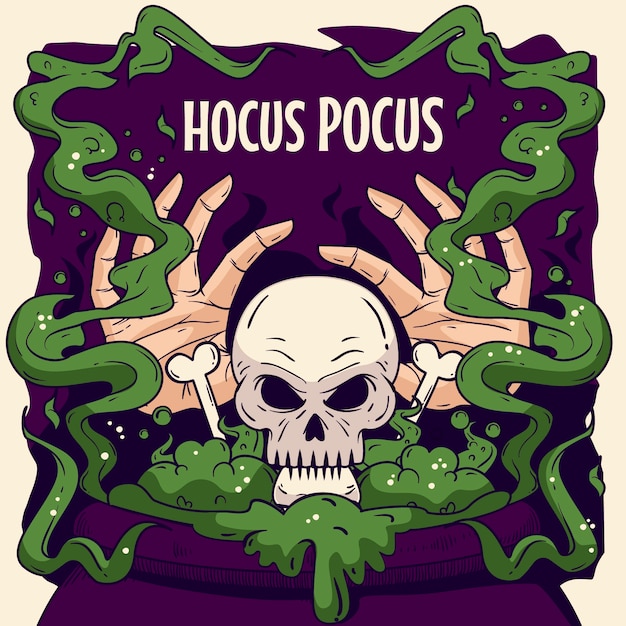 Free Vector hand drawn hocus pocus illustration