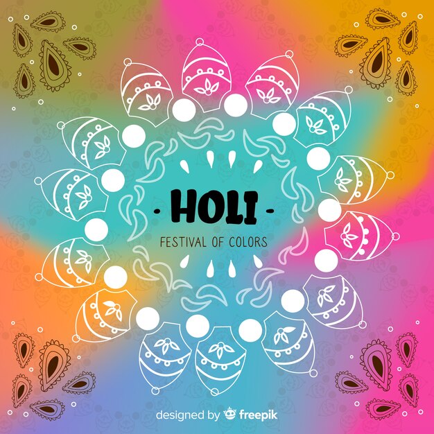 Free vector hand drawn holi festival background