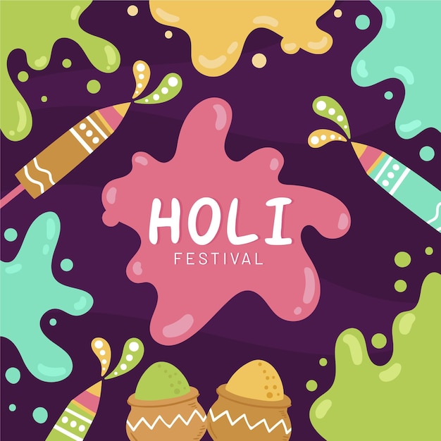 Free Vector hand drawn holi festival color stains