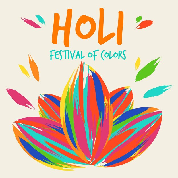 Hand drawn holi festival of colors