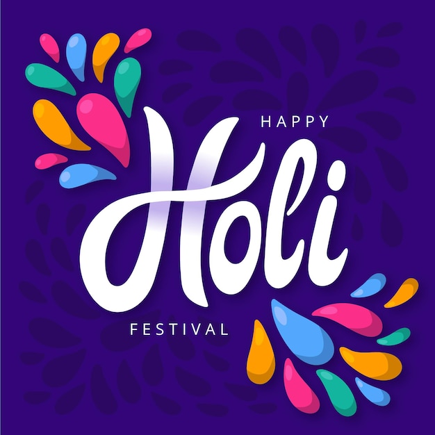 Hand drawn holi festival lettering