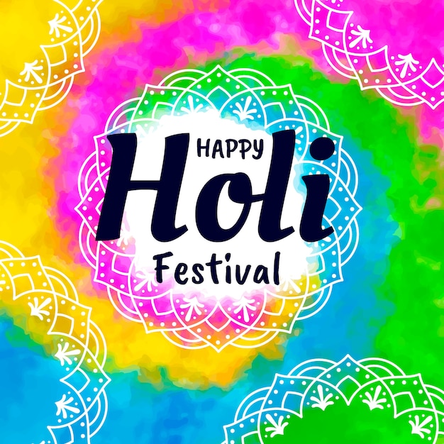 Free Vector hand drawn holi festival