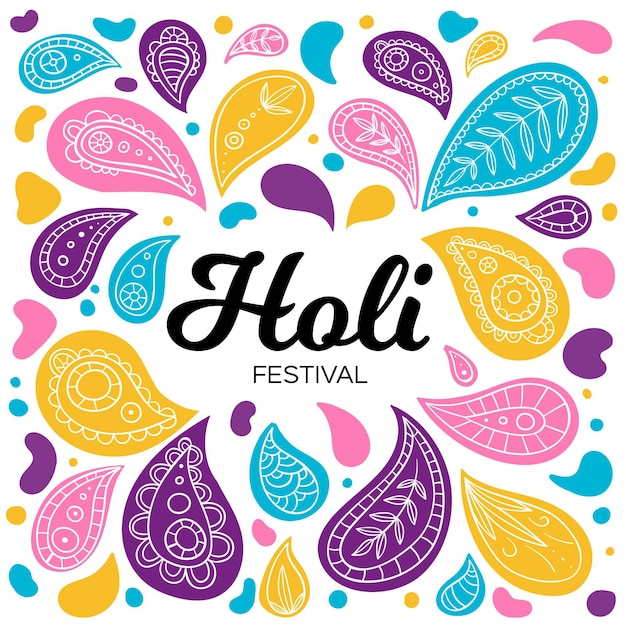 Free Vector hand drawn holi festival