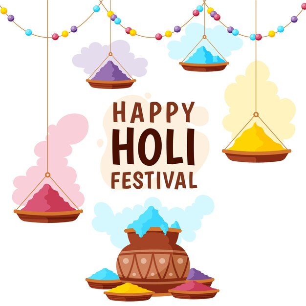 Free Vector hand drawn holi festival