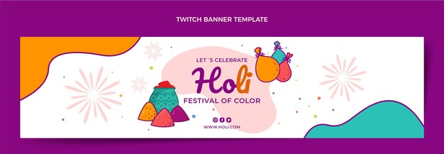 Hand drawn holi twitch banner