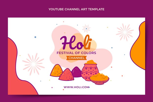 Hand drawn holi youtube channel art