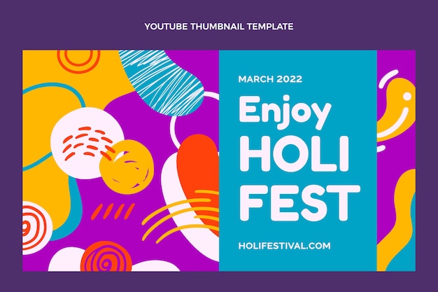 Hand drawn holi youtube thumbnail