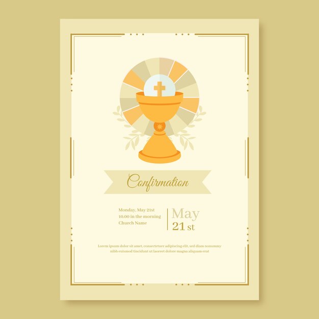 Hand drawn holy confirmation invitation