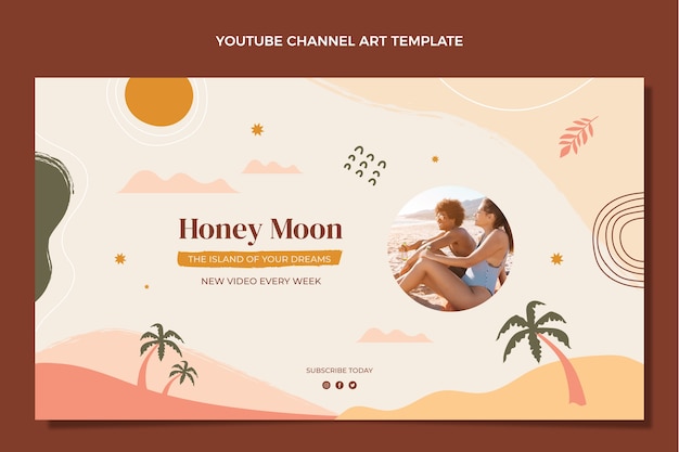 Hand drawn honeymoon youtube channel art